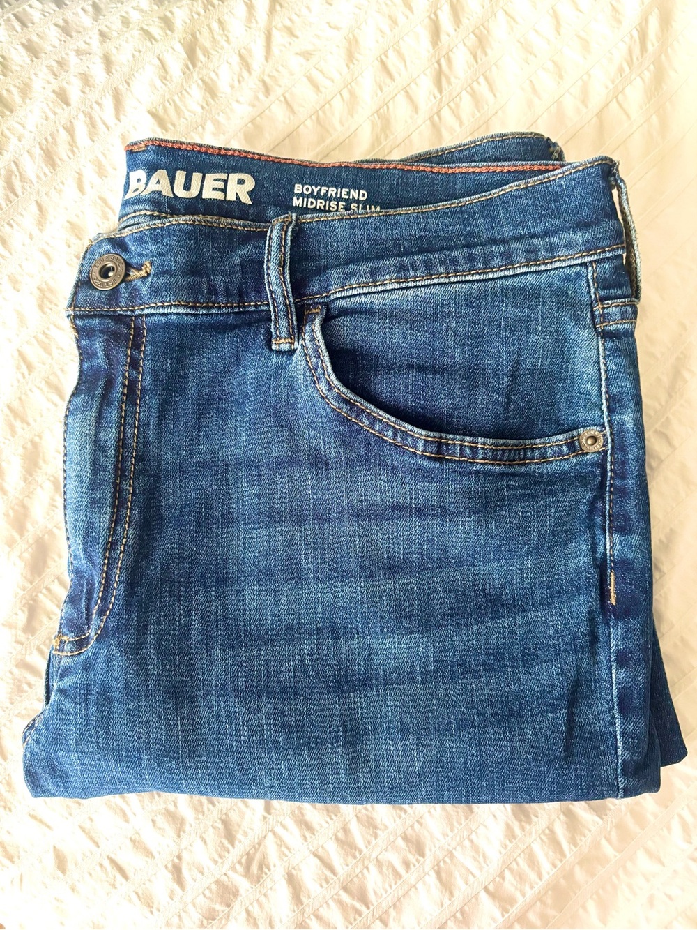 EddieBauer Women’s Boyfriend Midrise Slim Jeans - Dark Blue